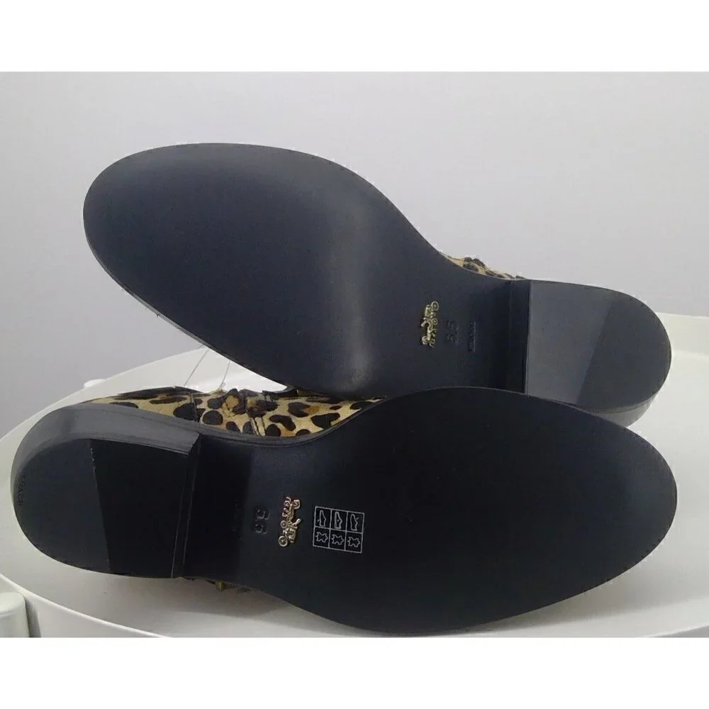 NEW Coach Calf Hair Leopard‎ Print Boots